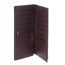 Pre Owned Cartier Black Leather Must de Cartier 7 CC Continental Wallet