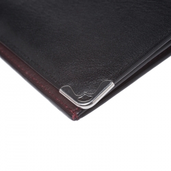 Pre Owned Cartier Black Leather Must de Cartier 7 CC Continental Wallet