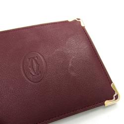 Pre Owned Cartier Bordeaux Leather Must Bifold Wallet 