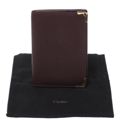 مملوكة مسبقًا Cartier Burgundy Leather Must De Cartier Card Holder