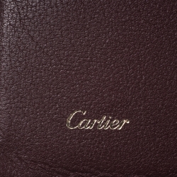 مملوكة مسبقًا Cartier Burgundy Leather Must De Cartier Card Holder