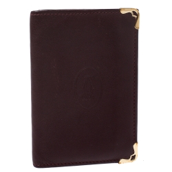 مملوكة مسبقًا Cartier Burgundy Leather Must De Cartier Card Holder