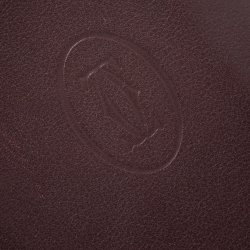 مملوكة مسبقًا Cartier Burgundy Leather Must De Cartier Card Holder
