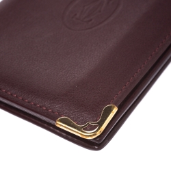 مملوكة مسبقًا Cartier Burgundy Leather Must De Cartier Card Holder