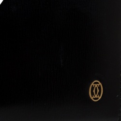 Pre Owned Cartier Black Leather Must De Cartier Bifold Wallet