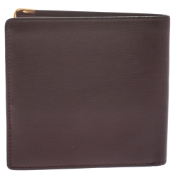 Pre Owned Cartier Burgundy Leather Must De Cartier Bifold Wallet