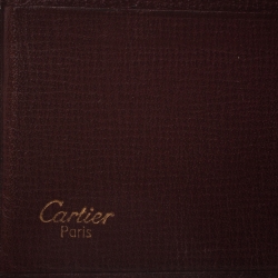 Pre Owned Cartier Burgundy Leather Must De Cartier Bifold Wallet