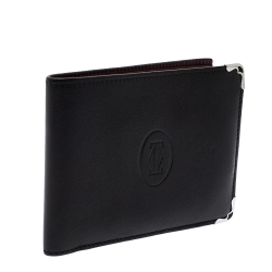 مملوكة مسبقًا Cartier Black Leather Must De Cartier 6CC Bifold Wallet