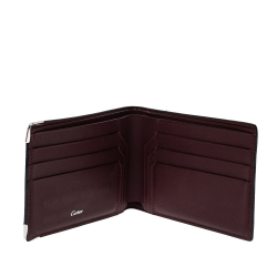 مملوكة مسبقًا Cartier Black Leather Must De Cartier 6CC Bifold Wallet