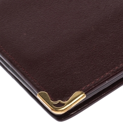 Pre Owned Cartier Burgundy Leather Must de Cartier Continental Wallet