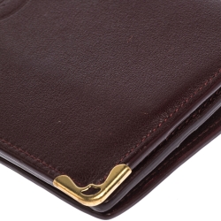 Pre Owned Cartier Burgundy Leather Must de Cartier Continental Wallet