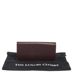 Pre Owned Cartier Burgundy Leather Must de Cartier Continental Wallet