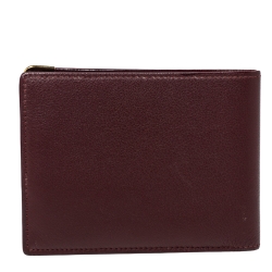 Pre Owned محفظة كارتييه "موست دو كارتييه 6 سي سي" ثنائية الطية جلد عنابي