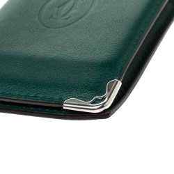 Pre Owned Cartier Green Leather Must de Cartier Card Holder