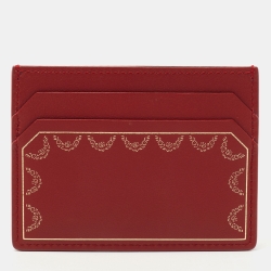 Cartier Red Leather Guirlande de Cartier Card Holder