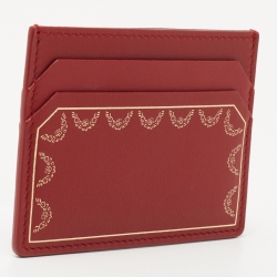 Cartier Red Leather Guirlande de Cartier Card Holder