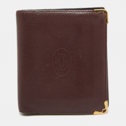 Cartier Burgundy Leather Must De Cartier Bifold Wallet 