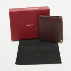 Cartier Burgundy Leather Must De Cartier Bifold Wallet 