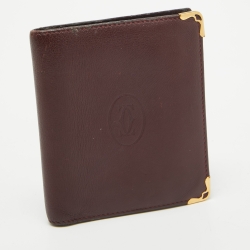 Cartier Burgundy Leather Must De Cartier Bifold Wallet 