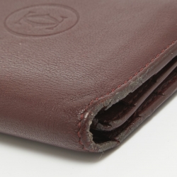 Cartier Burgundy Leather Must De Cartier Bifold Wallet 