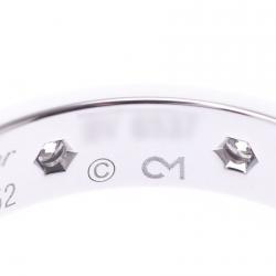 مملوكة مسبقًا Cartier Love 18K White Gold 8 Diamond Ring Size 52