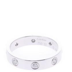 مملوكة مسبقًا Cartier Love 18K White Gold 8 Diamond Ring Size 52