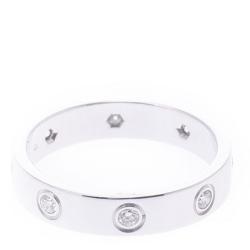 مملوكة مسبقًا Cartier Love 18K White Gold 8 Diamond Ring Size 52