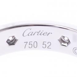 مملوكة مسبقًا Cartier Love 18K White Gold 8 Diamond Ring Size 52