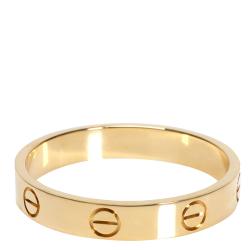 Pre Owned Cartier Love Wedding 18K Yellow Gold Ring Size 61