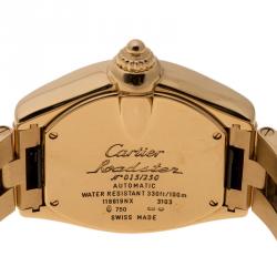 Cartier Brown 18K Rose Gold Limited Edition Roadster Men's Wristwatch 42 mm