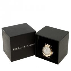 Pre Owned Cartier Cream 18K Yellow Gold and Stainless Steel Pasha de Cartier 1033 Men's Wristwatch 38 mm