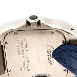 Pre Owned Cartier White Stainless Steel and 18K Yellow Gold Santos 100  2656 Men's Wristwatch 38 mm