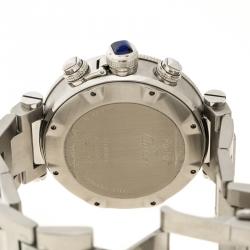 Pre Owned Cartier White Stainless Steel Pasha Seatimer Chronograph 2995 Men's Wristwatch 42MM