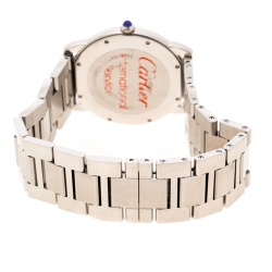 Pre Owned Cartier Silver Grey Stainless Steel Ronde Solo 2934 Men's Wristwatch 36 mm