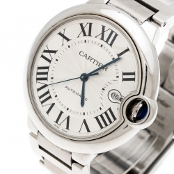 Pre Owned Cartier Silver Stainless Steel Ballon Bleu 3765 Men's Wristwatch 42MM
