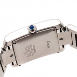 Pre Owned Cartier Silver Stainless Steel Tank Française 2302 Men's Wristwatch 28 mm