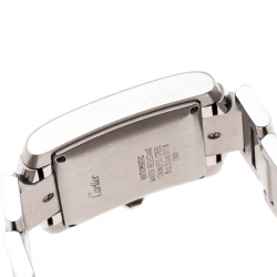 Pre Owned Cartier Silver Stainless Steel Tank Française 2302 Men's Wristwatch 28 mm