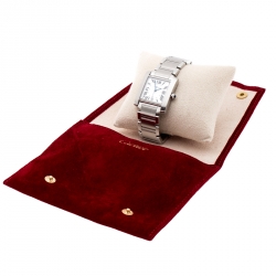 Pre Owned Cartier Silver Stainless Steel Tank Française 2302 Men's Wristwatch 28 mm