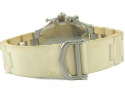 Pre Owned Cartier Off White Stainless Steel Must 21 Chronoscaph Date W10184U2 Men's Wristwatch 37MM