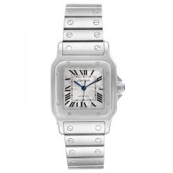 Pre Owned Cartier Silver and Stainless Steel Santos Galbee W20055D6 Men's Wristwatch 29MM