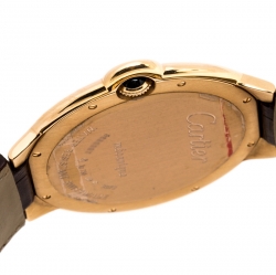 Cartier Silver 18k Rose Gold Ballon Bleu 3376 Men's Wristwatch 46MM