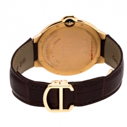 Cartier Silver 18k Rose Gold Ballon Bleu 3376 Men's Wristwatch 46MM