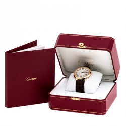 Cartier Silver 18k Rose Gold Ballon Bleu 3376 Men's Wristwatch 46MM