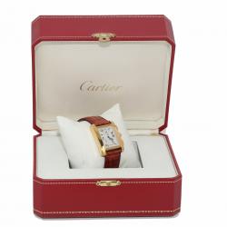 Pre Owned Cartier Silver Dial 18K Yellow Gold Tank Francaise 1830 Men's Watch