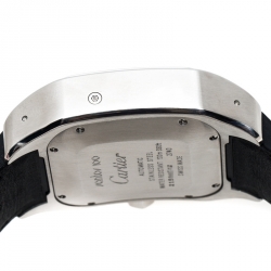Pre Owned Cartier Silver Stainless Steel Santos 100 2740 Chronograph Men's Wristwatch 41 mm