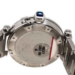 مملوكة مسبقًا Cartier Silver White Stainless Steel Pasha Seatimer 2790 Men's Wristwatch 40 mm
