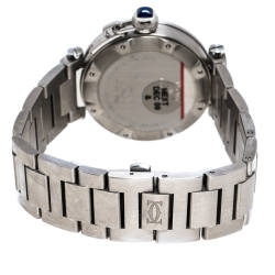 مملوكة مسبقًا Cartier Silver White Stainless Steel Pasha Seatimer 2790 Men's Wristwatch 40 mm