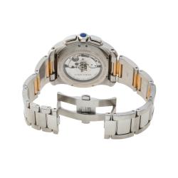 Pre Owned Cartier Silver 18K Rose Gold And Stainless Steel Calible De Chronograph W7100042 Men's Wristwatch 42 MM