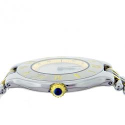 مملوكة مسبقًا Must de Cartier 21 1330 Silver Dial Two Tone Steel Quartz Unisex Watch 31 MM