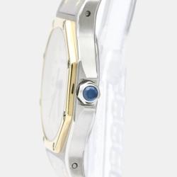 Pre Owned Cartier Silver 18k Yellow Gold And Stainless Steel Santos Octagon 187902 Quartz Men's Wristwatch 29 mm